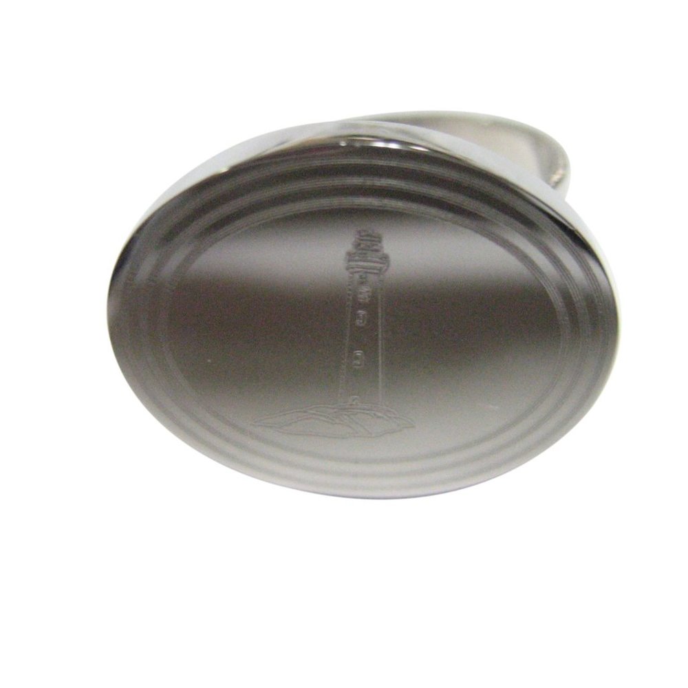 Etched Oval Nautical Lighthouse Ring - image 1